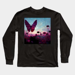 Purple Butterfly Painting Long Sleeve T-Shirt